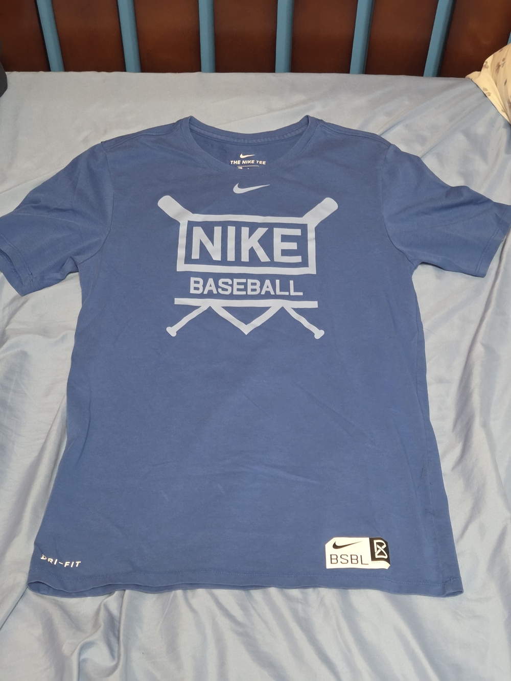 Nike Baseball Dri-FIT Logo Tee - Blue Size Small